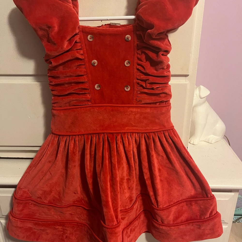 Kate Quinn 3t Cardinal Red Velour Wonderland Dress